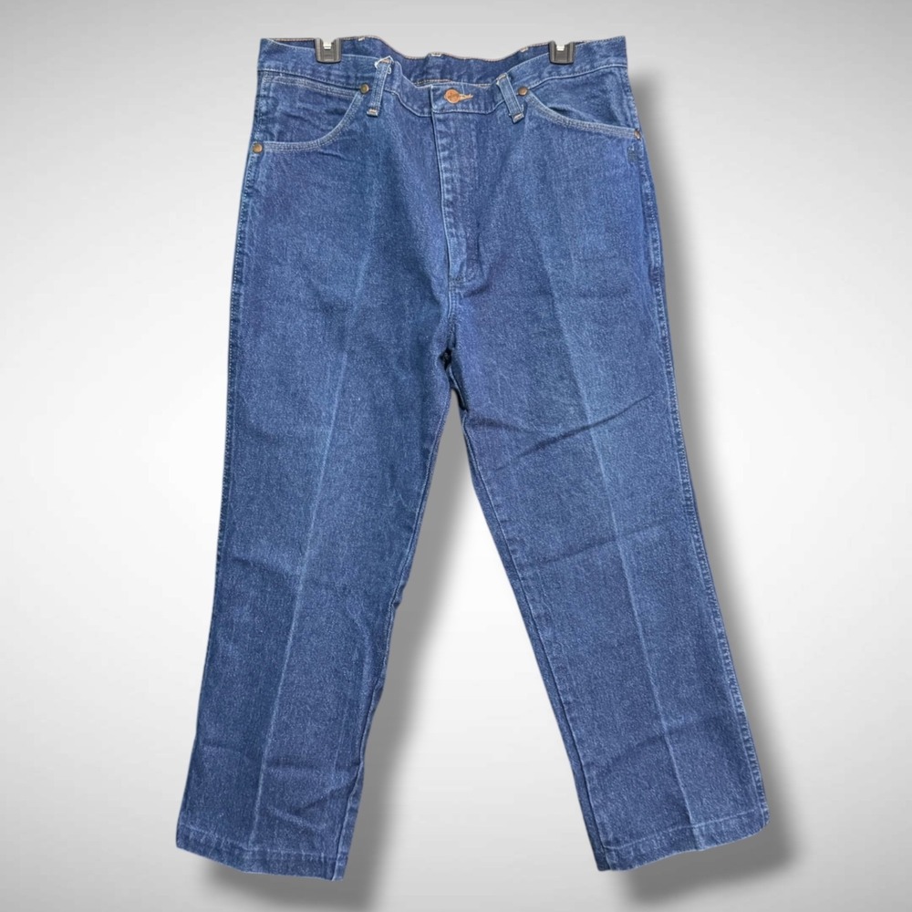 Wrangler Jeans Mens 36 X 30 Cowboy Cut Slim Fit Blue Denim Western Country
